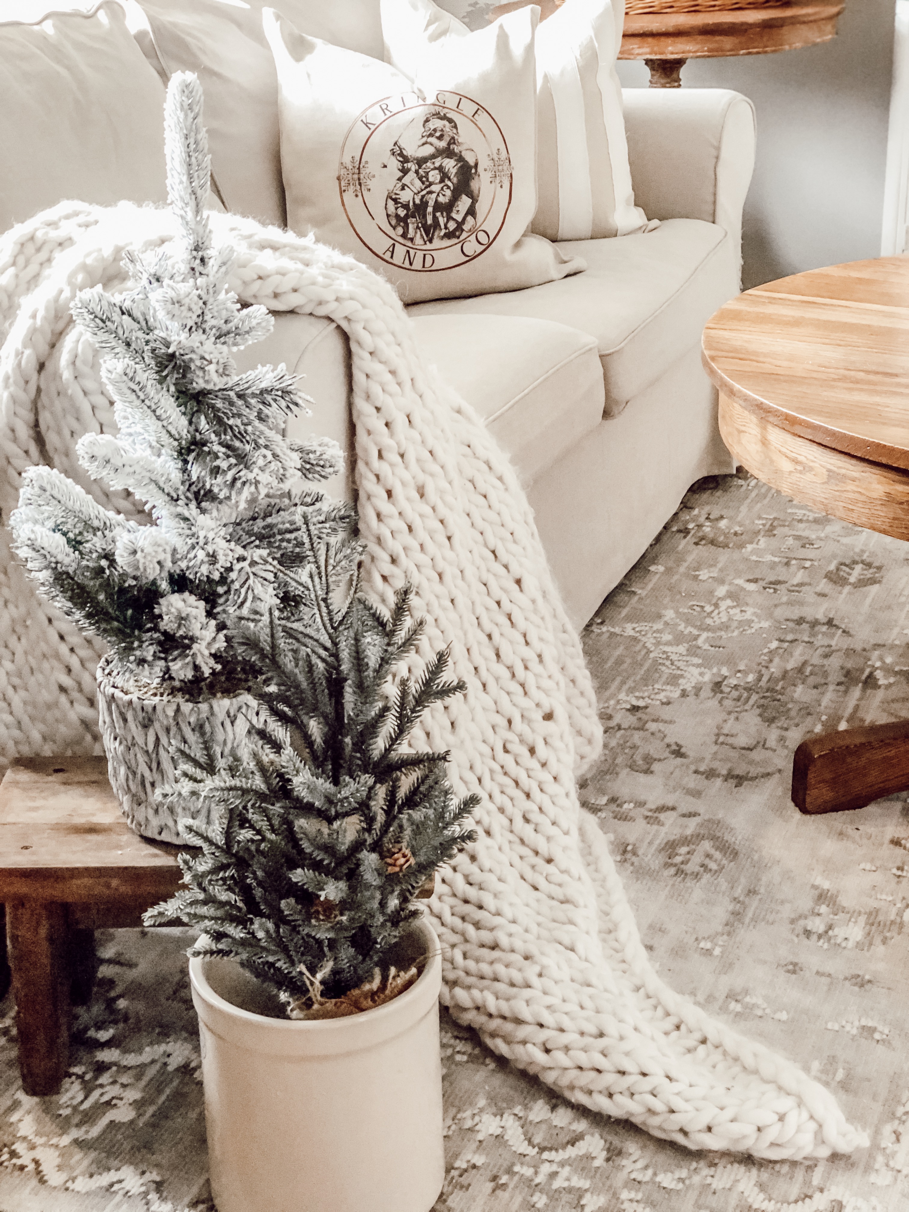 A Vintage & White Christmas Cottage Family Room - Rain and Pine