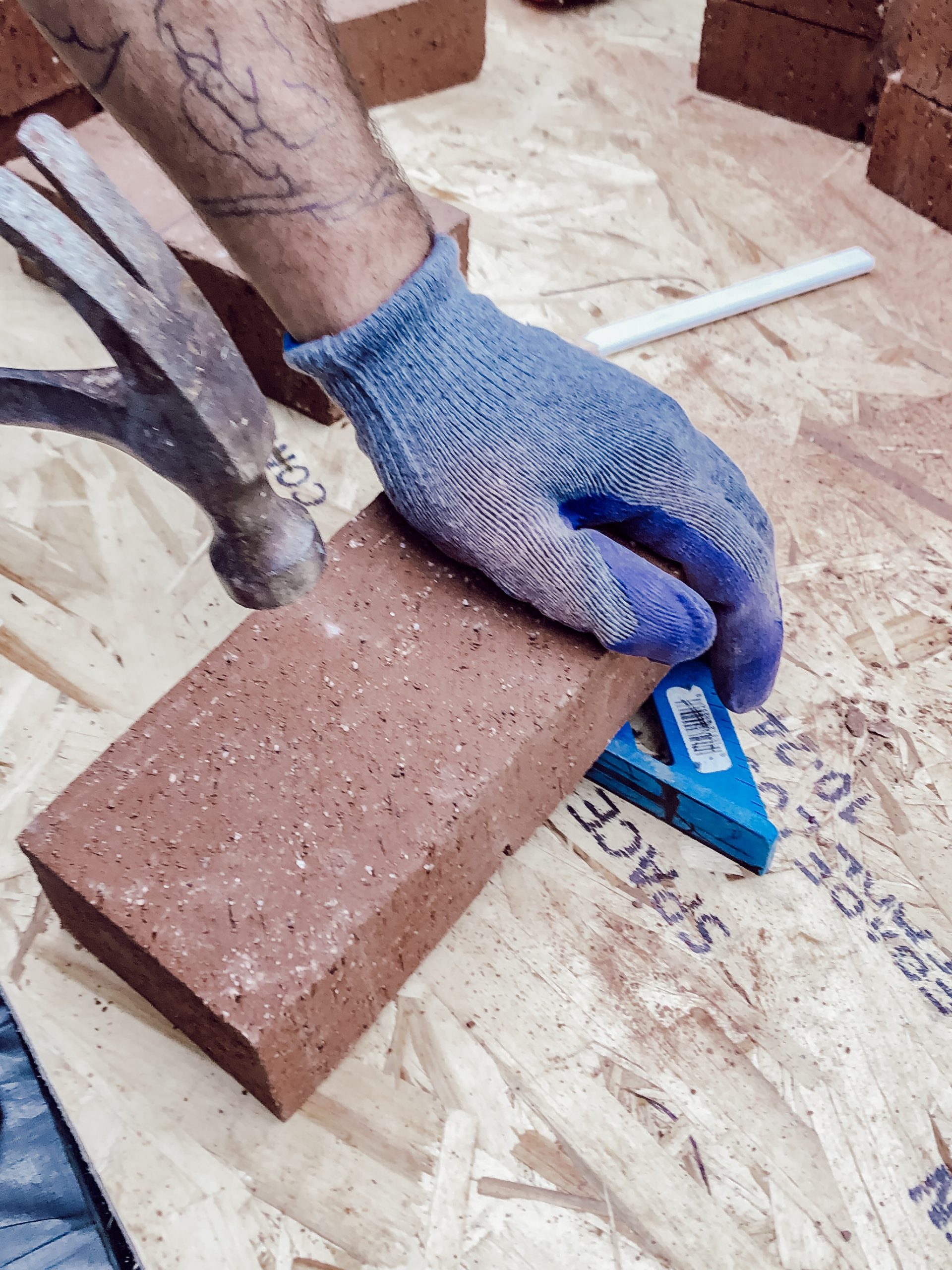 How to Build a DIY Brick Fireplace Hearth with a Shiplap Accent Wall ...